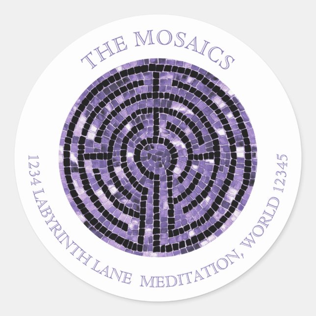 LABYRINTH VI Large Address Envelope Seals - White  (Front)