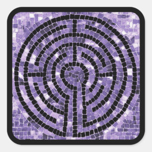 LABYRINTH VI Large Square Stickers - Black