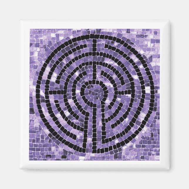 LABYRINTH VI Square Magnet - White (Front)