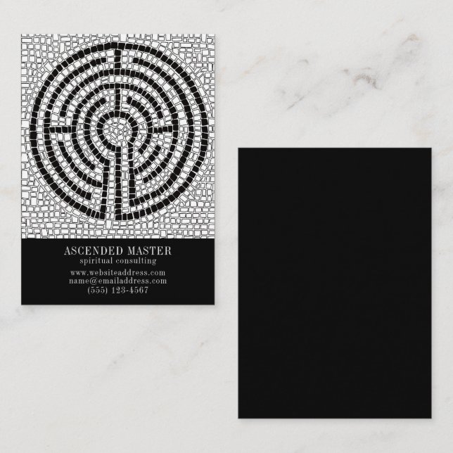 LABYRINTH VII 3.5x2.5 Business Card - Black (Front/Back)