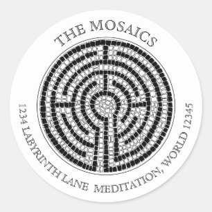 LABYRINTH VII Large Address Envelope Seals - White