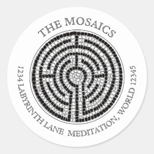 LABYRINTH VII Small Address Envelope Seals - White