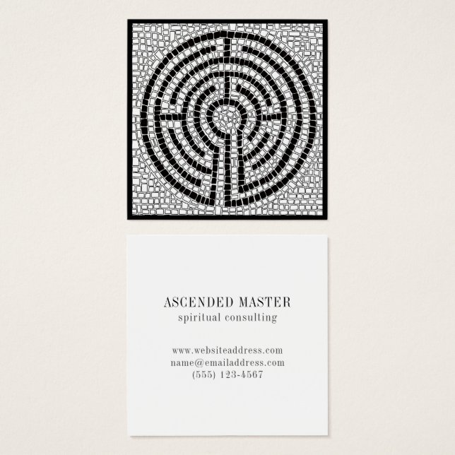 LABYRINTH VII Square Business Card  (Front & Back)