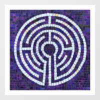 LABYRINTH VIII 12x12 Window Cling - White