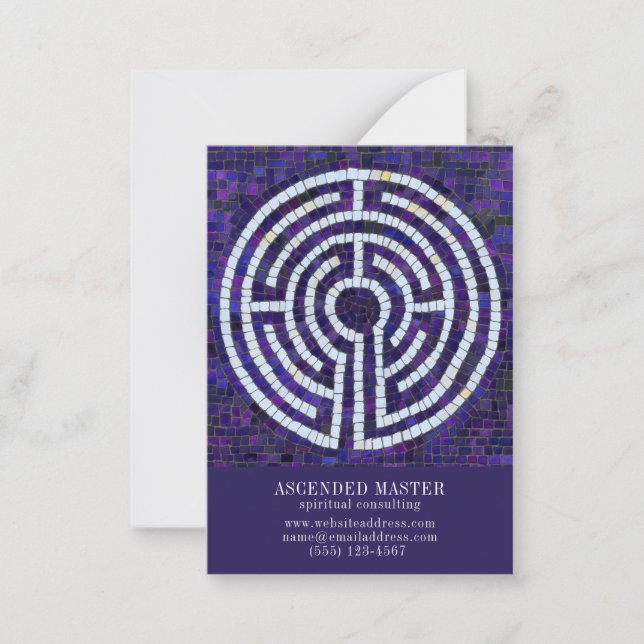 LABYRINTH VIII 3.5x2.5 Business Card - Violet (Front)