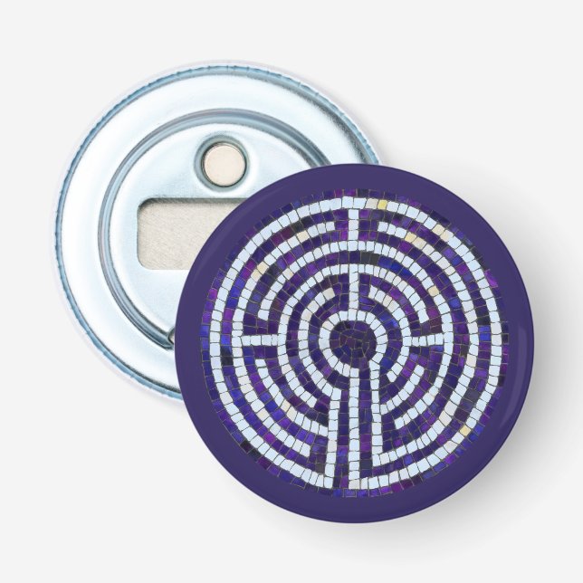 LABYRINTH VIII Button Bottle Opener - Violet (Front)
