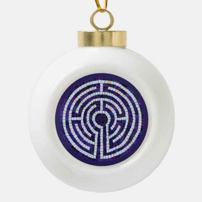 LABYRINTH VIII Ceramic Ball Ornament (Front)