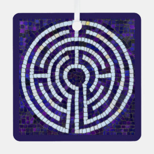 LABYRINTH VIII Metal Square Ornament