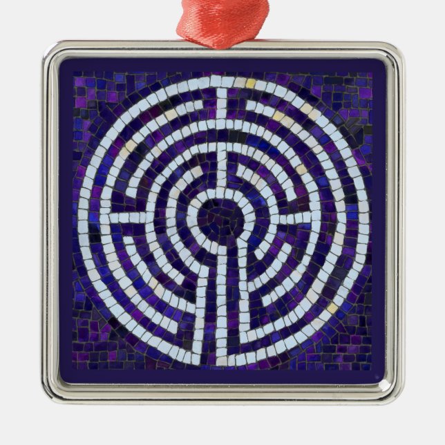 LABYRINTH VIII Premium Square Ornament (Front)