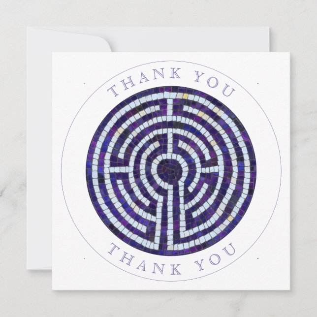 LABYRINTH VIII Square Flat Thank You Card (Front)