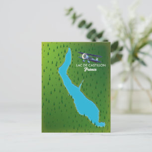 Lac de Castillon France map Postcard