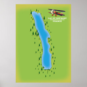 Lac du Bourget,france, map. Poster