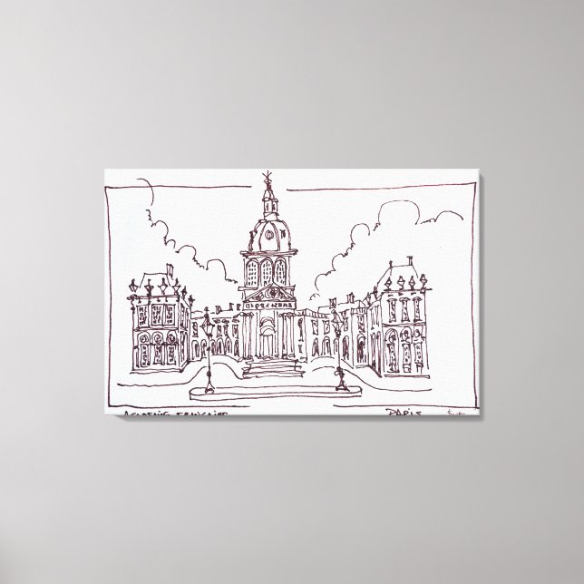 L'Academie Francaise | Seine River, Paris Canvas Print (Front)