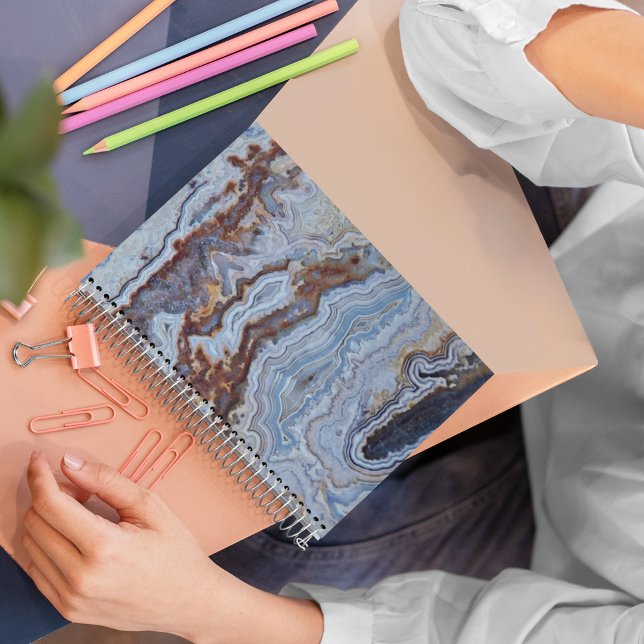 Lace Agate Rock Pattern Spiral Notebook (In Situ)
