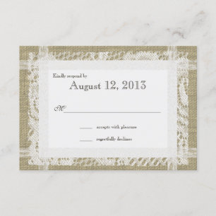 Lace and Burlap Reply RSVP Card