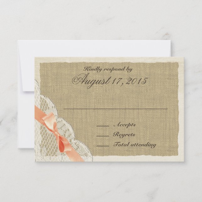 Lace and Coral Bow Country Response Card (Front)