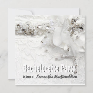 Lace and diamante dress bachelorette party invitation