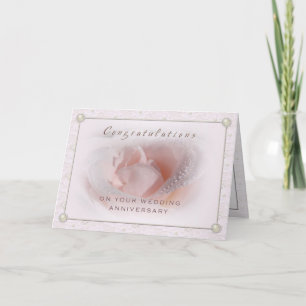 Lace and Pearl Wedding Anniversary Card