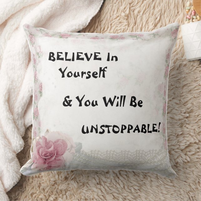 Lace And Pink Floral Designed Throw Pillow For Her (Blanket)