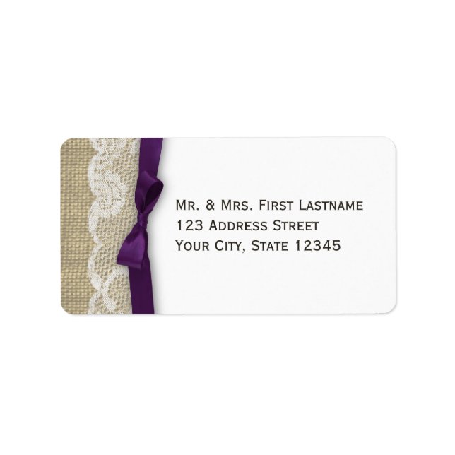 Lace and Ribbon Dark Purple Label (Front)