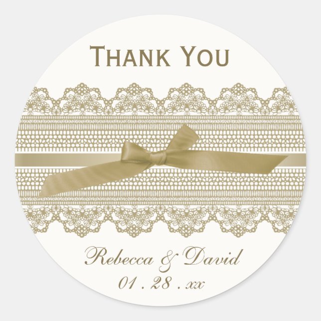 Lace and Ribbon favour stickers (Front)