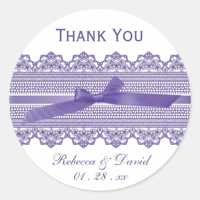 Lace and Ribbon favour stickers (Front)