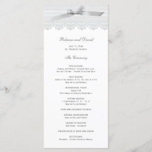 Lace and Ribbon wedding programs Programme