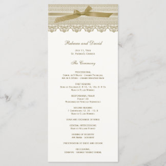 Lace and Ribbon wedding programs Programme