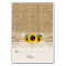 Lace and sunflowers on burlap wedding place card