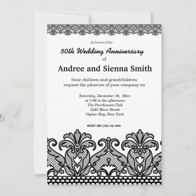 Lace Anniversary Invitation (Front)