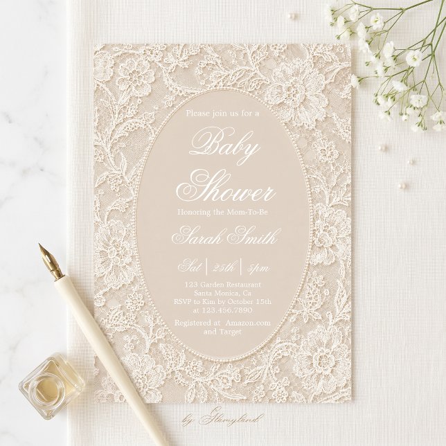 Lace Baby Shower  Invitation (Creator Uploaded)