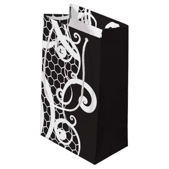 Lace background 1 small gift bag (Back Angled)