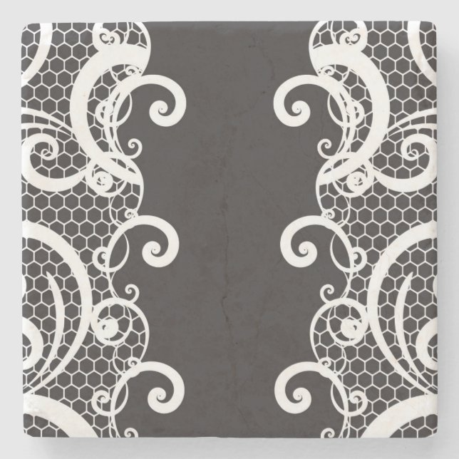 Lace background 1 stone coaster (Front)