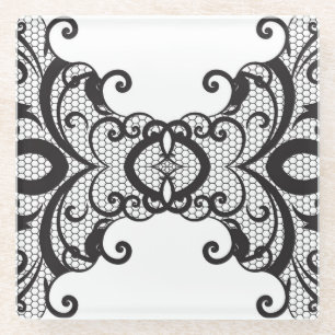 Lace background 2 glass coaster