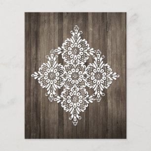 Lace  & Barn Wood Scrapbook Paper