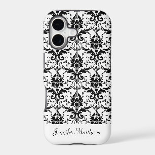 Lace Black White Damask Pattern iphone 5 Case