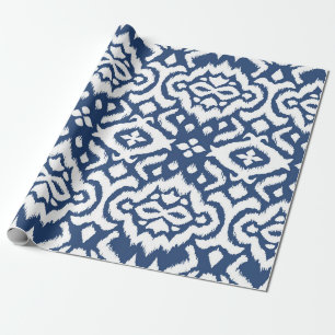Lace border. Ikat seamless pattern. Vintage tie dy Wrapping Paper