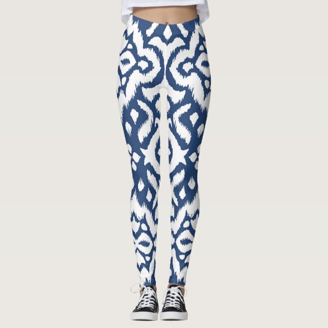 Lace border: ikat tie-dye. leggings (Front)