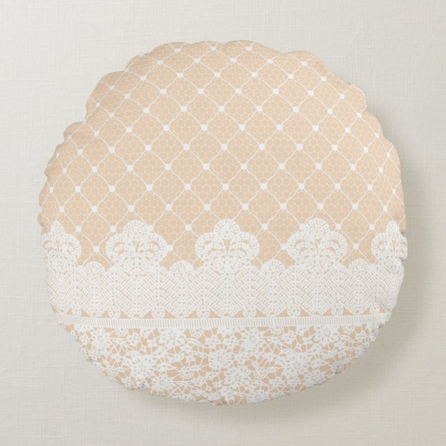 Lace Border Round Cushion (Front)