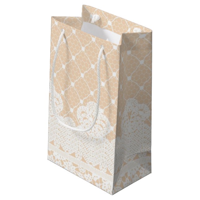 Lace Border Small Gift Bag (Back Angled)