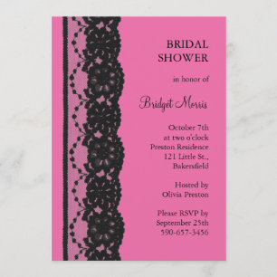 Lace Bridal Shower (fuchsia) Invitation