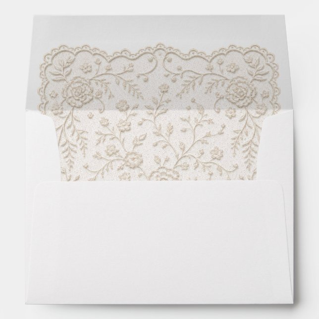 Lace Bridal Shower Invitation Envelope (Back (Bottom))
