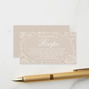 Lace Bridal Shower Recipe Card Request