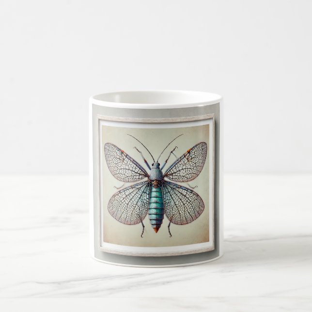 Lace Bug 010924IREF207 - Watercolor Coffee Mug (Center)