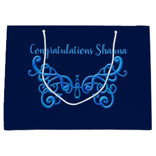 "lace" butterfly large gift bag
