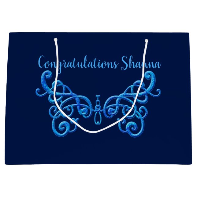"lace" butterfly large gift bag (Front)