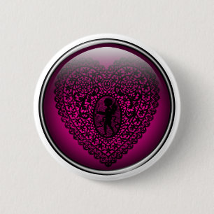 Lace Button Heart