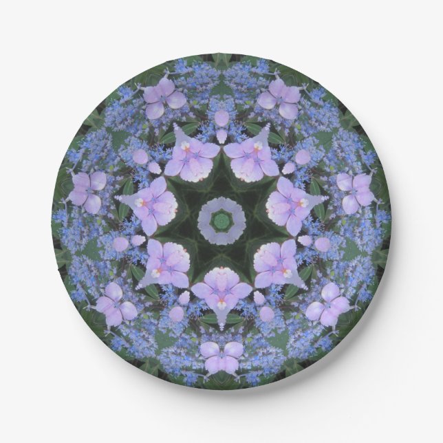 Lace Cap Hydrangea Paper Plate (Front)