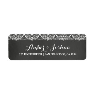 Lace Chalkboard Typography Return Address Label