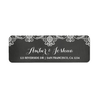 Lace Chalkboard Typography Return Address Label